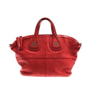 Givenchy Nightingale Handbag Leather Red